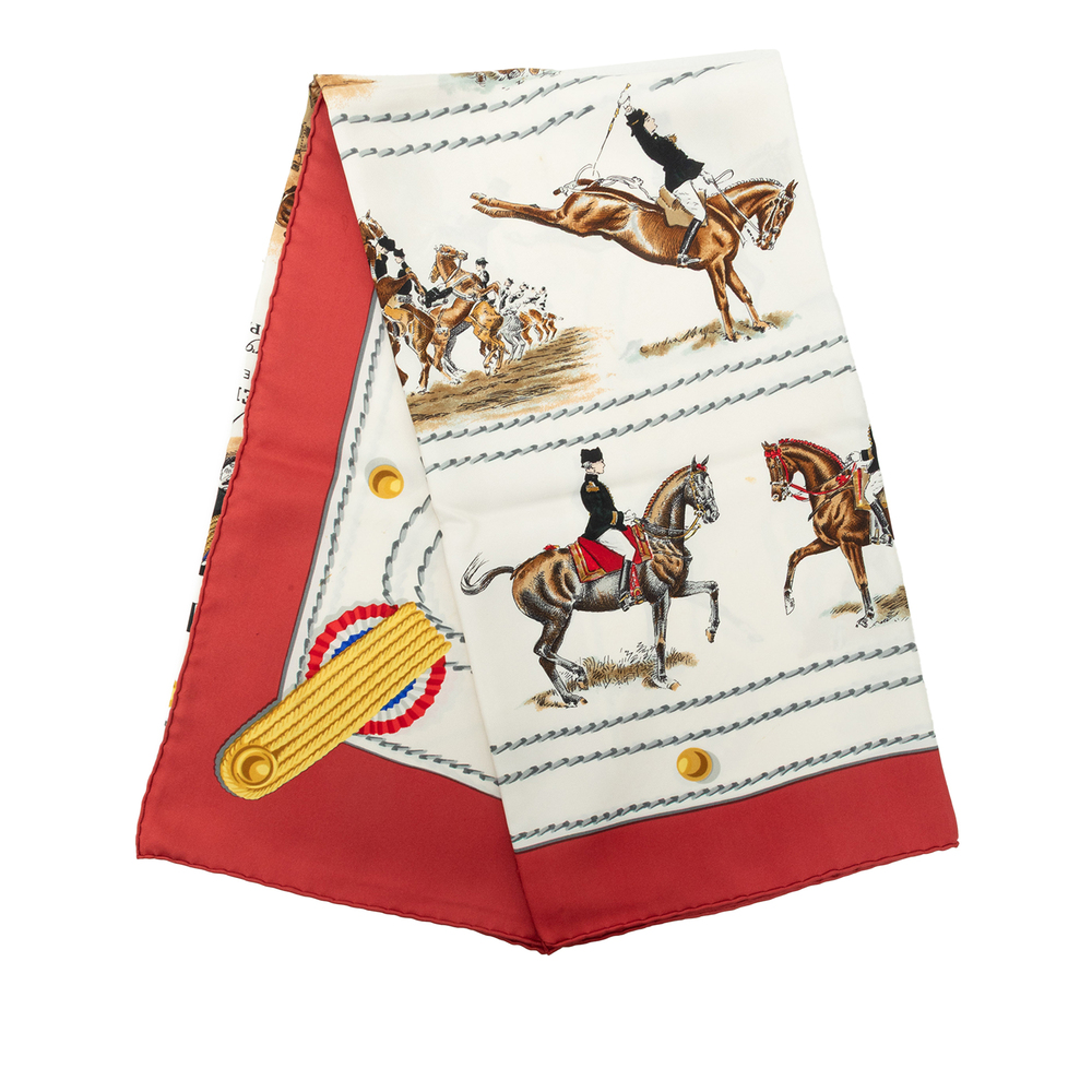 Pre-Loved Hermes Cadre Noir Silk Scarf 90